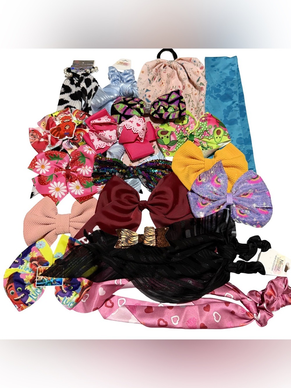 Lot of 18 Bows and Hair Ties